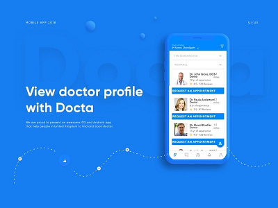 Docata Mobile App app booking design doctor dribbble illustration mobileapps online ui