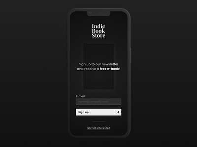 #dailyui #001 Sign Up book darkmode figma newsletter sign subscription ui up