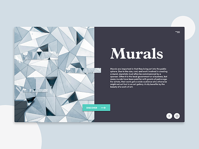 Murals - Landing Page landing landing page minimal product design ui visual design web website