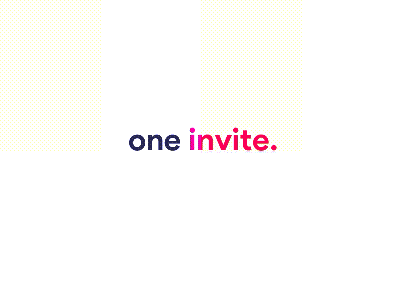 One invite! debut dribbble first shot get invite invitation invite join pink
