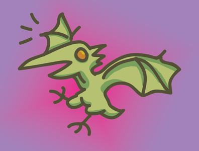 Pterodactyl cute dinosaur drawing illustrator monster pterodactyl