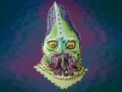 Squid Face drawing illustration monster photoshop