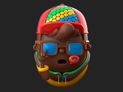 Rocklets Easter Eggs boy 3d candy character chocolate colorful cute design easters edible egg food graphic design hoodie illustration kid lowbrow mms render retro teen