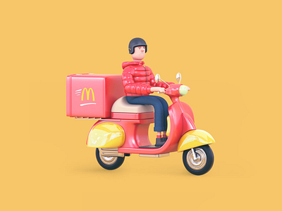 McDonald's Delivery 3d animation art branding character delivery design fotos graphic design illustration motion graphics