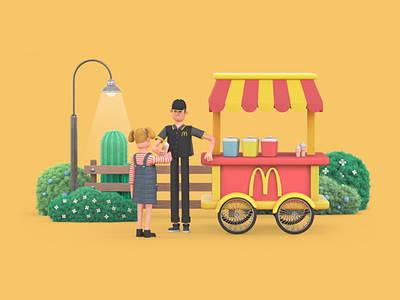 McDonald's Monopoly - Ice cream man 3d animation art branding character design graphic design ice cream illustration logo motion graphics render ui