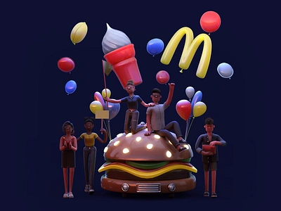 McDonald’s Parade 3d 3dmodel animation art branding c4d characters cinema4d design event fest graphic design illustration model3d motion graphics render