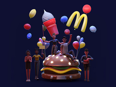 McDonald’s Parade 3d 3dmodel animation art branding c4d characters cinema4d design event fest graphic design illustration model3d motion graphics render