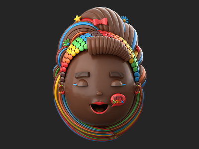 Rocklets Easter Egg Girl 3d candy character chocolate colors easter egg girl illustration render teen