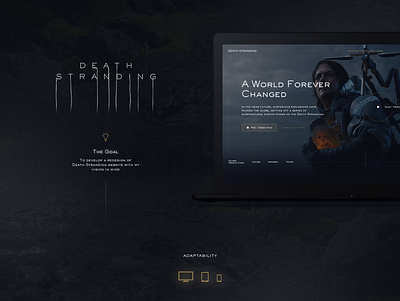 Death Stranding - Website Redesign clean concept dark death stranding minimal redesign redesign concept user experience user interface website