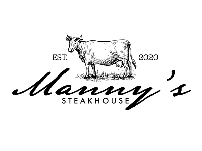 Manny's Steakhouse Logo branding design graphic design logo typography vector