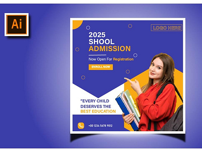 School Admission  Banner Design