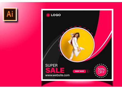 Super Sale Ad Banner Design 3d ads design animation banner banner ads banner ads design banner design banner in illustrator banner post branding design graphic design illustration logo