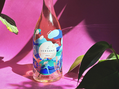 Le Versant Rosé screenprint bottledesign drawing illustration screenprint wine
