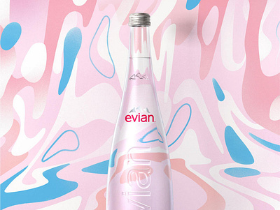 Evian Water bottledesign evian illustration water