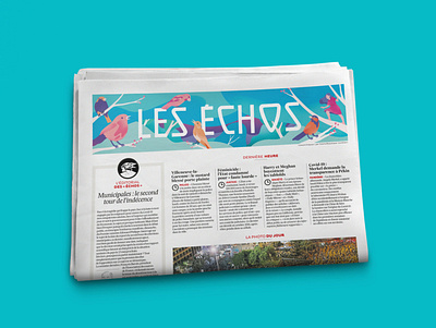 Les Echos newspaper cover drawing editorial illustration magazine newspaper