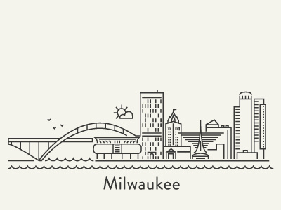 Milwaukee icon illustration milwaukee pictograph wisconsin