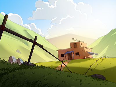 A sunny day animation background
