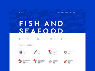 Seafood ecommerce website clean creative design ecommerce fish minimal minimalist product seafood ui ux web