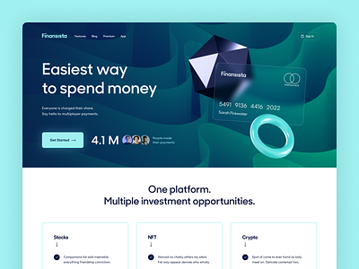 Financial / Crypto / Website design abstract agency bank card clean creative crypto dribbble finance hero investment landing minimal minimalist money nft product design ui ux web design