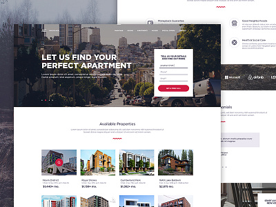 Real Estate - Main Page agency clean creative design estate home landing real ui web