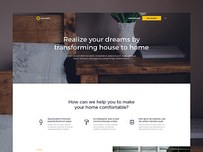 Decoretti — Landing Page [WIP] agency clean design home interior landing minimalist studio ui web