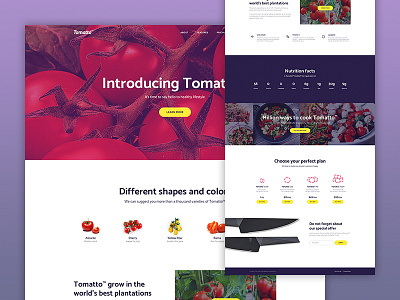 Tomatto — Landing page clean creative ecommerce home landing minimalist page tomato ui ux vegetable web