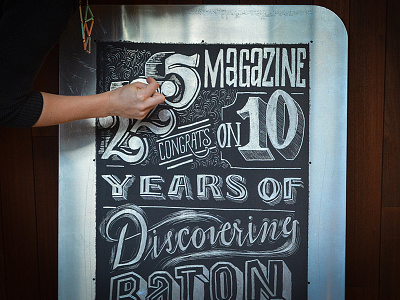 225 Magazine Anniversary Lettering graphic design hand drawn lettering mixed media typography