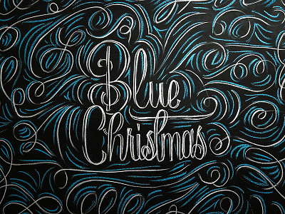 Blue Christmas art chalk chalkboard graphic design hand drawn hand lettered hand lettering lettered lettering stop motion