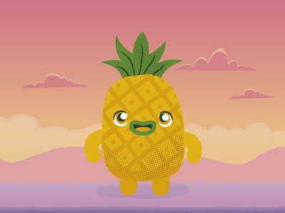 MIELITA character cute design fruit fruta graphic guturo illustration kawaii personaje pineapple piña vector