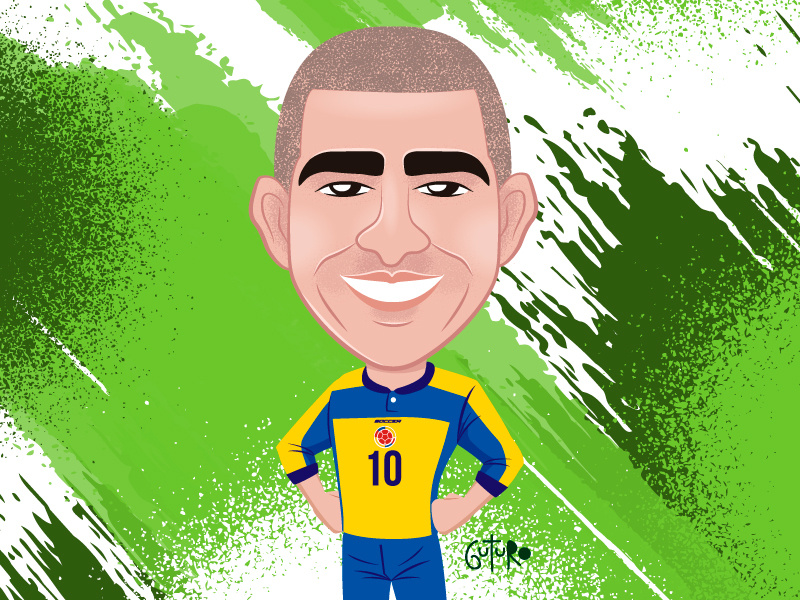 Victor Hugo Aristizabal aristigol aristizabal character colombia futbol player soccer vector