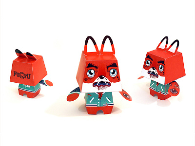 FOQYU animal character craft fox paper toy vector zorro