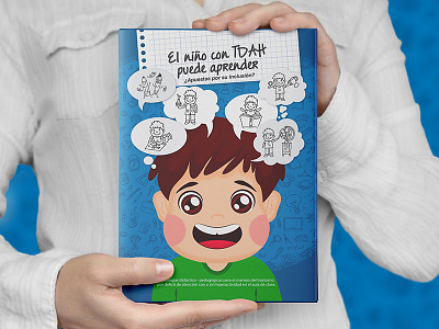 El niño con TDAH puede aprender book design illustration kid tdah vector