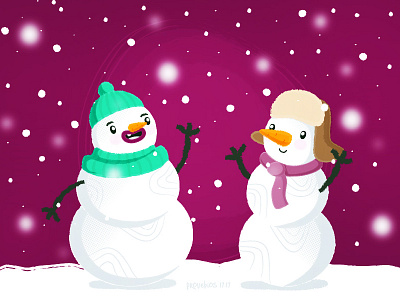 Friends snowmen