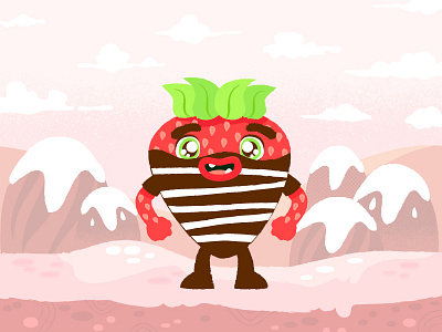 STRAWBERRY NEGRON candy character fresa fruit guturo. negron strawberry vector