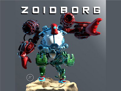 Freakering's - Zoidborg 3d art branding c4d crossover cyborg design freakering futurama illustration logo robot zoidberg zoidborg