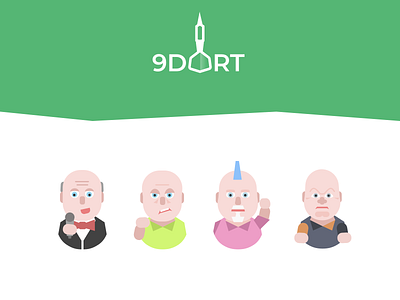 Darts app branding and characters