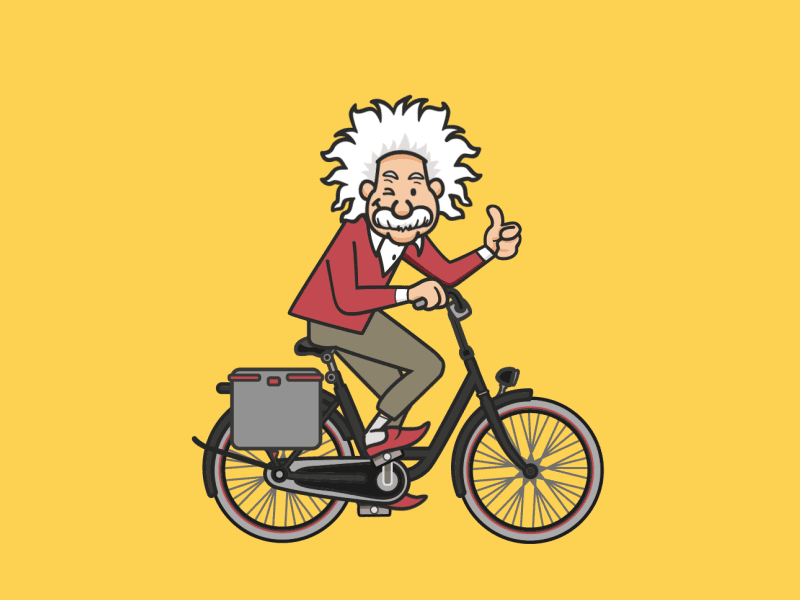 Einstein Cycling avatar avatars branding cartoon character design einstein identity illustration