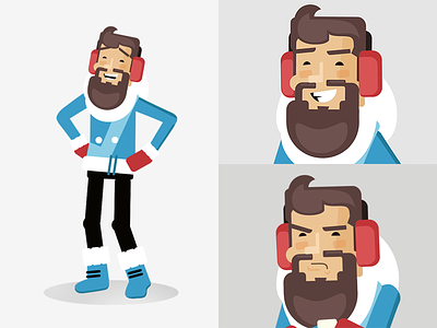 Eskimo animation avatar beard character design eskimo guy hipster illustration winter