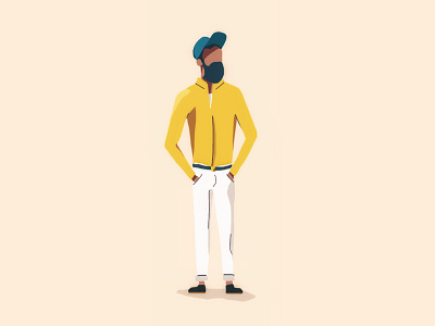 Illustration of a guy avatar beard character guy handdrawn hipster illustration