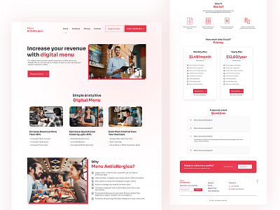 Digital Restaurant Menu Landing Page branding design digitalmenu restaurant ui uidesign ux webdesign website websitedesign