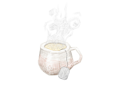 Tea Illustration crosshatch crosshatching cup digital illustration mug steam tea texture