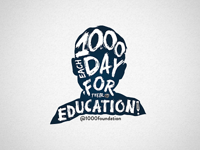 1000 foundation Logo blue branding branding design campaign children design education foundation graphic design illustration illustrator kids logo quotes silhouette typography