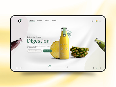 O2 Superfoods | Website UI Concept branding colorful concept design dribbble best shot drinks experience health homepage interface juice minimal simple subscription ui user ux website