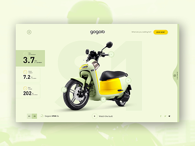 Gogoro- Product Showcase Page automobile bike design dribbble interface minimal ui user interface web website