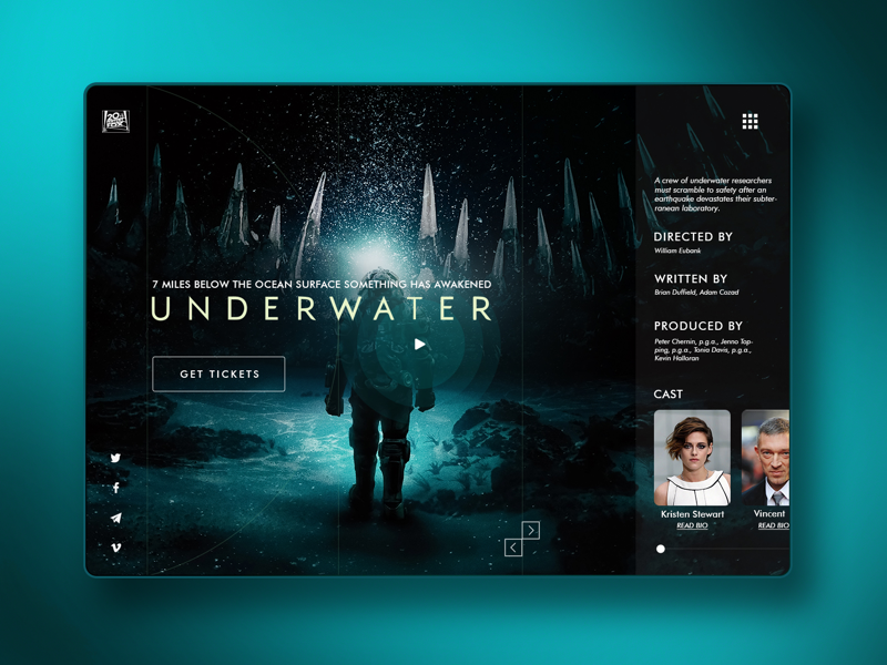 Underwater Movie Concept Daily UI by Rakesh Mallick on Dribbble