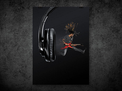 Headphone ad print advertising concept headphone music print rock