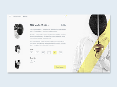 Single Product UI adobe xd daily ui 012 design fencing shop sport ui web