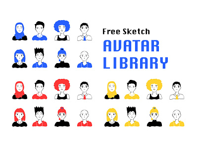 Avatar library | Free Sketch resource by Chiara Tranelli on Dribbble