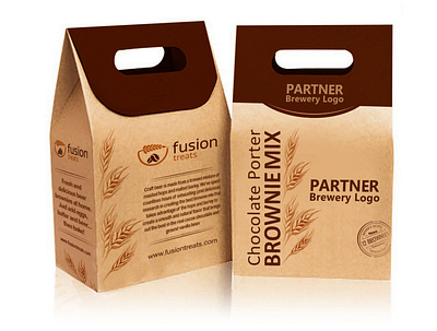 Packaging for Fusion Treats dry mixed baked baked brown craft design goods graphic design illustration mix natural packaging treats vector wheat