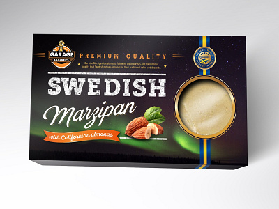 Packaging for Swedish Marzipan almonds black branding design graphic design marzipan packaging premium quality swedish typography
